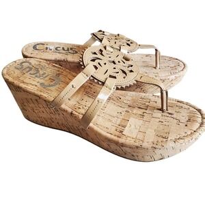 Sam‎ Edelman Womens Circus Rocky Wedge Sandal Beige Size 8 M